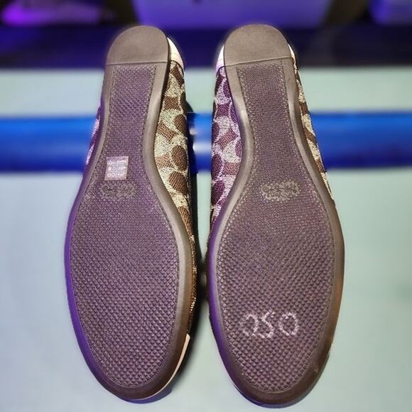 Coach Chelsea Colorblock Signature Logo Leather Ballet Flats 9.5 - Picture 9 of 11